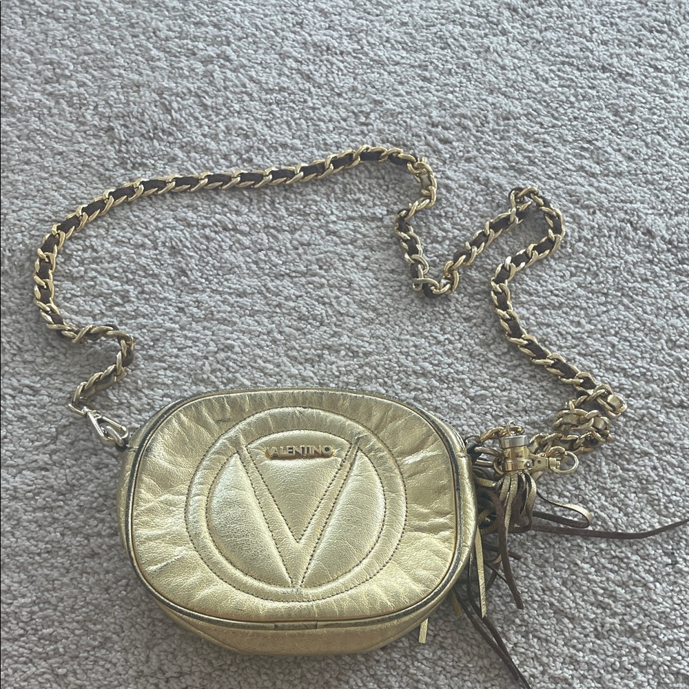 Valentino Metallic Gold Crossbody Bag